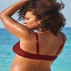 O-Ring Knit Mesh Overlay Bikini Top image number null