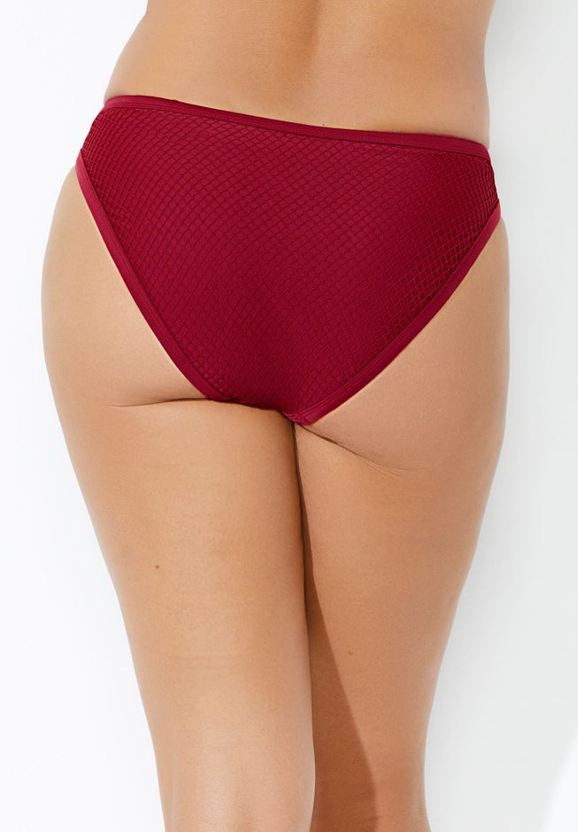 Knit Mesh Overlay Bikini Bottom image number 3