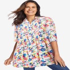 Rayon Pintucked Effortless Tunic Blouse image number null