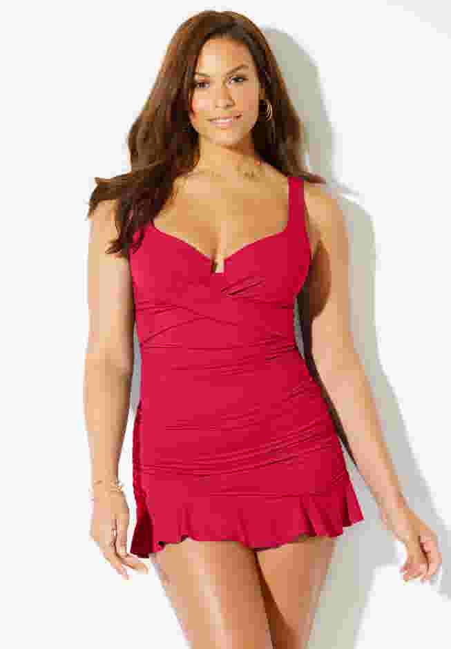 Twist Front Underwire Swimdress image number 3