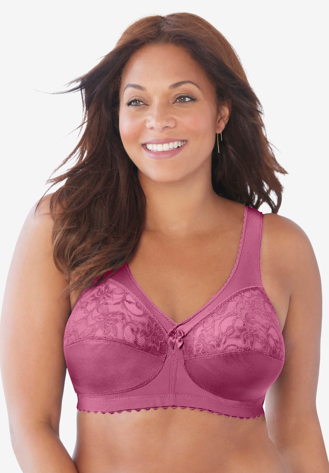 Glamorise&reg; Magic Lift&reg; Support Wireless Lace-Trimmed Bra 1000 image number 0