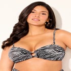 Ruched Ring Bandeau Bikini Top image number null