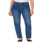 Straight-Leg Stretch Comfort Denim Five-Pocket Jeans image number null