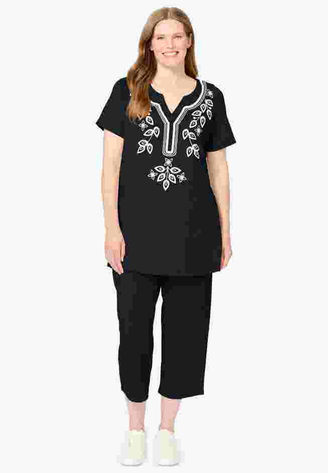 Printed Tunic and Capri Set image number 0