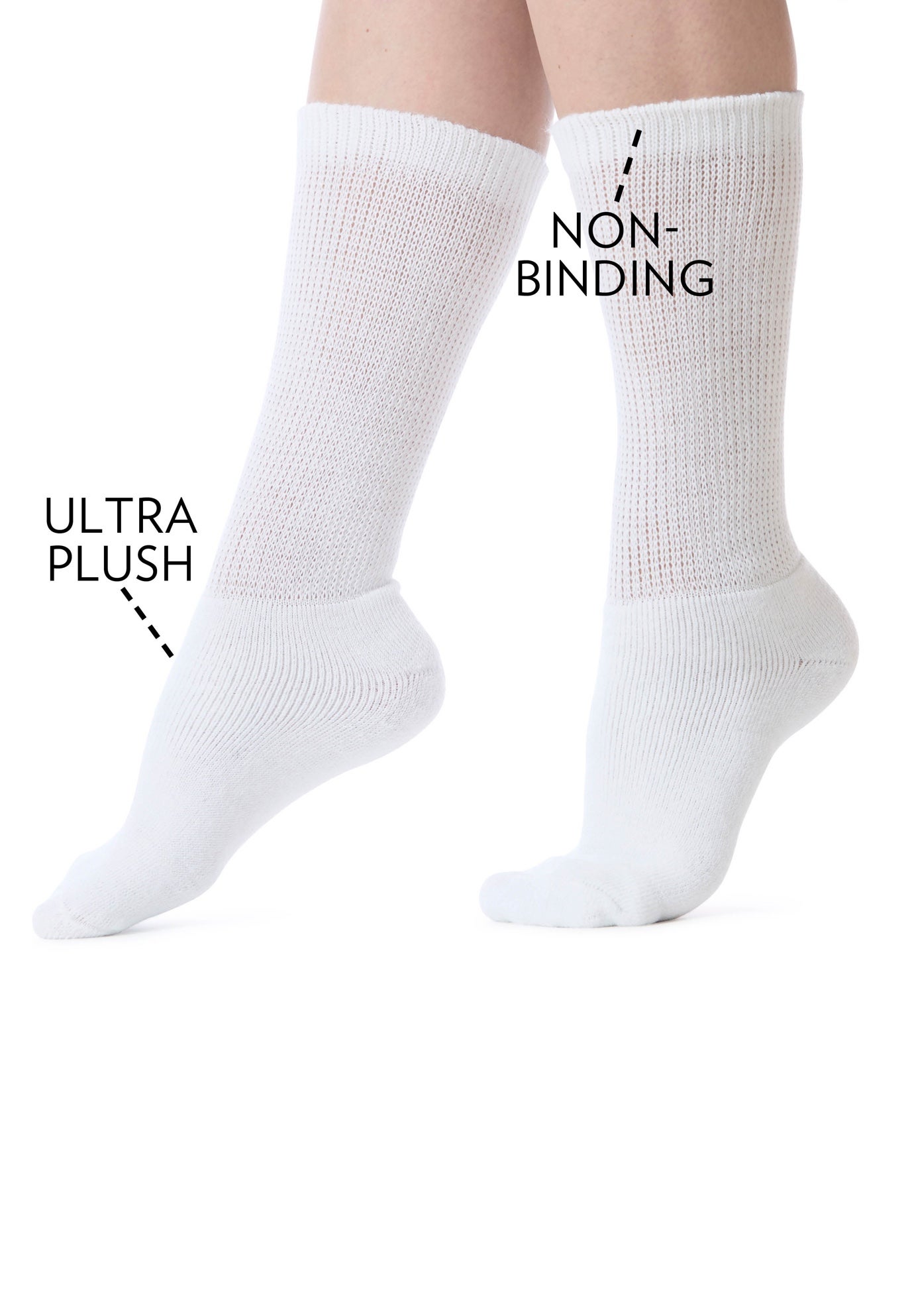 Diabetic Ultra Plush Crew Socks 3-Pack image number 2