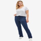 Stretch Mid-rise Adjustable Waist Straight Jean image number null