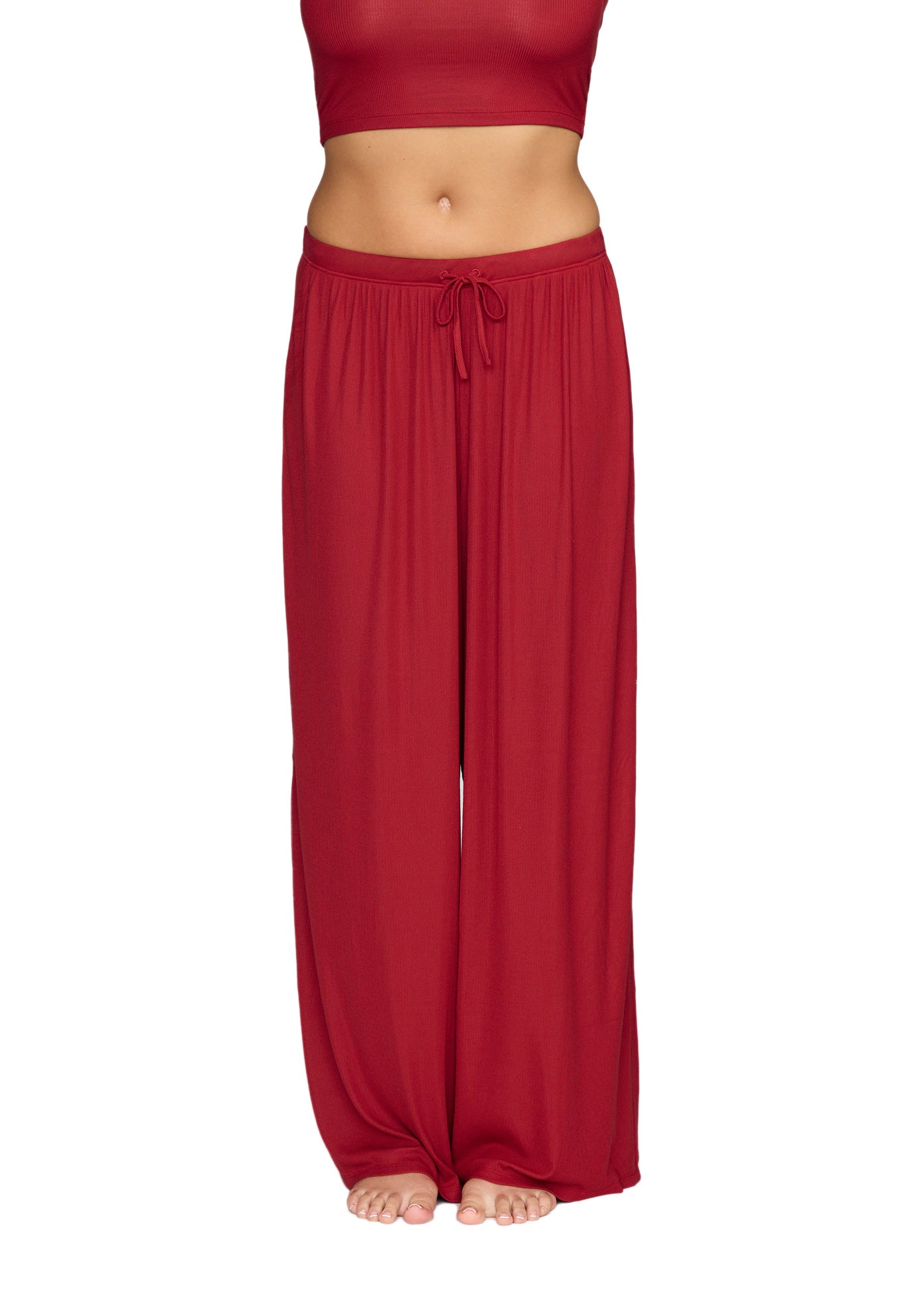 The Drawstring Pant - Modal Silk Rib image number 1