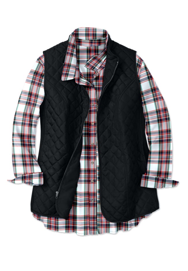 Zip-Front Quilted Vest image number 6