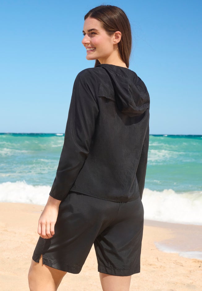 Hooded Taslon Cover Up image number 1