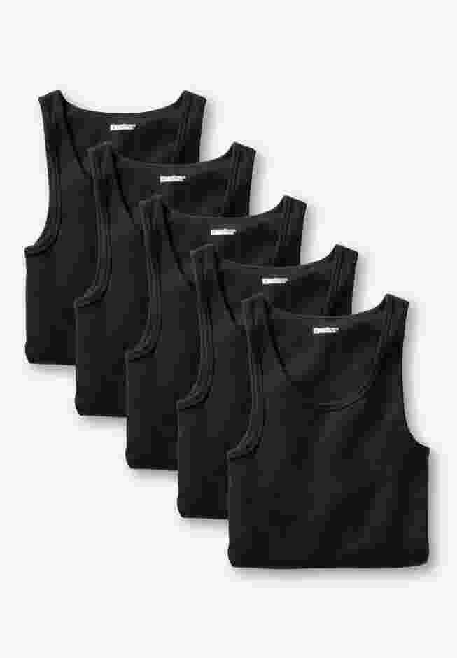 Ribbed Cotton Tank Undershirt 5-pack image number 0