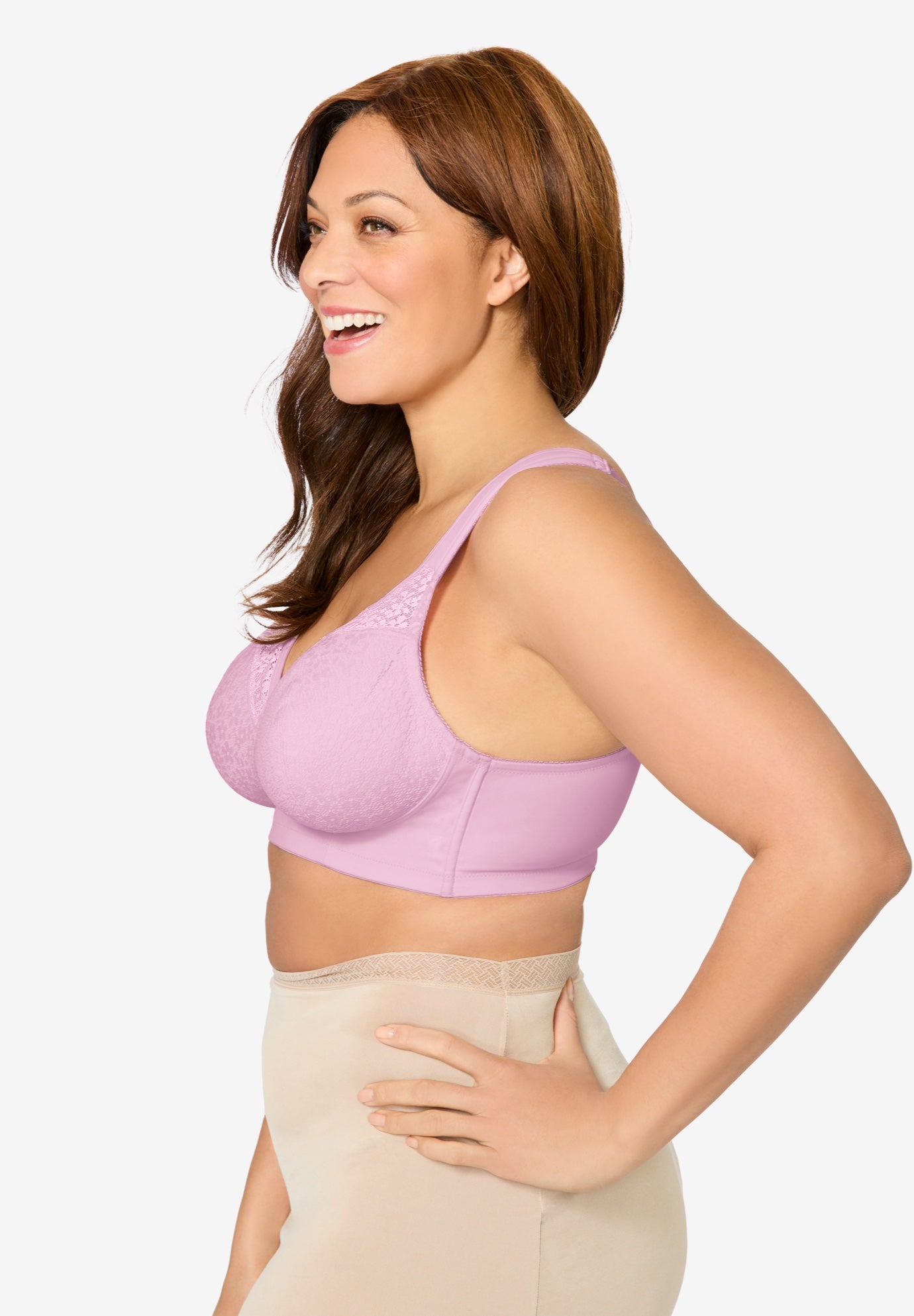 COMFORT CHOICE&reg; Full Coverage Lace Overlay Bra image number 2