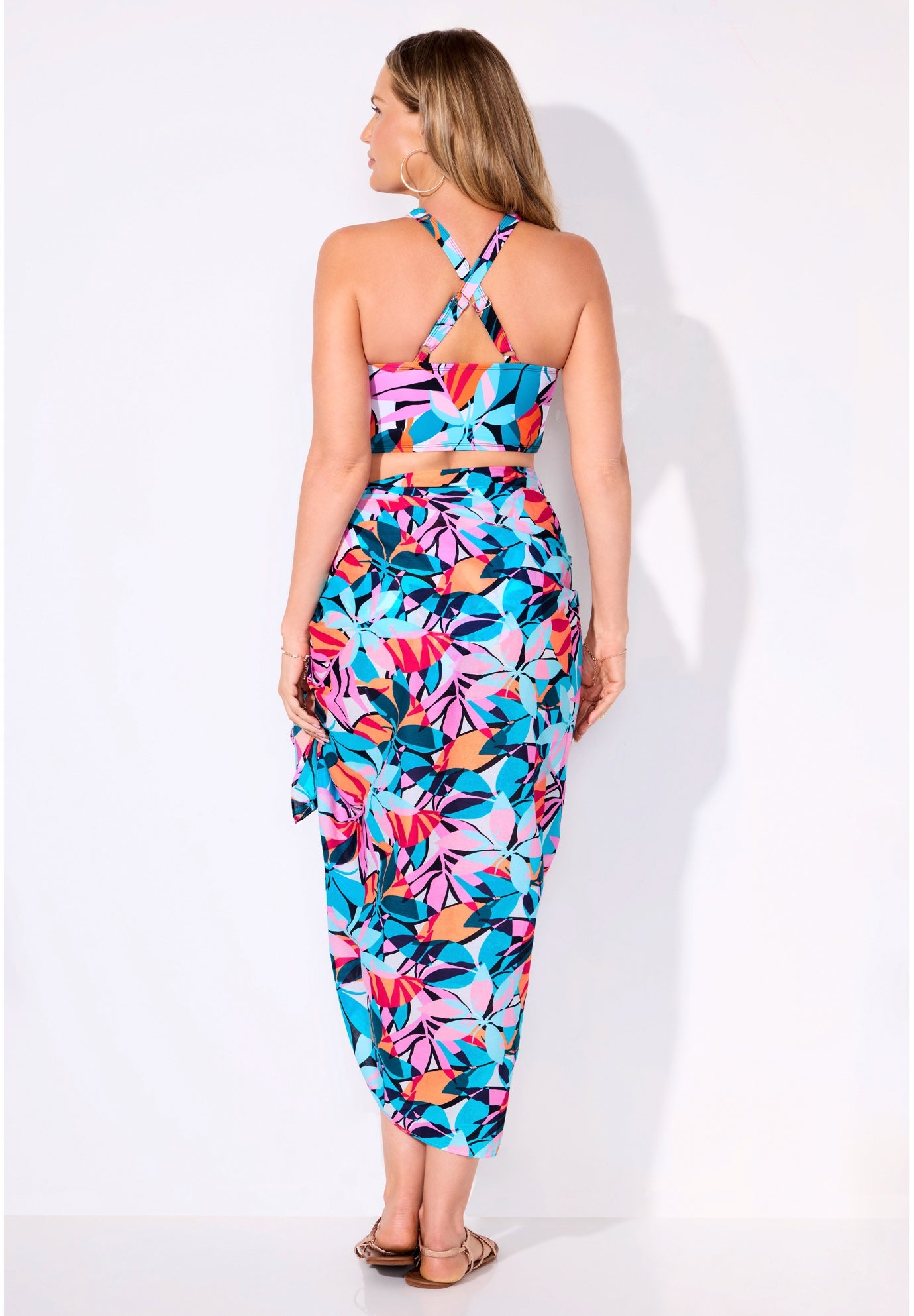 Lightweight Adjustable Sarong Wrap Skirt Cover Up image number 1