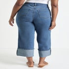 Wide-Leg Cropped Cuffed Jeans image number null