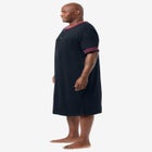 Short-Sleeve Jersey Henley Nightshirt image number null