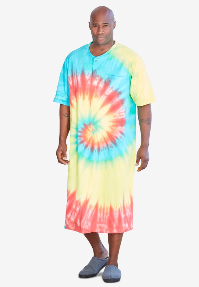 Short-Sleeve Jersey Henley Nightshirt image number 0