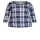 Hacci V Neck Check Top image number null