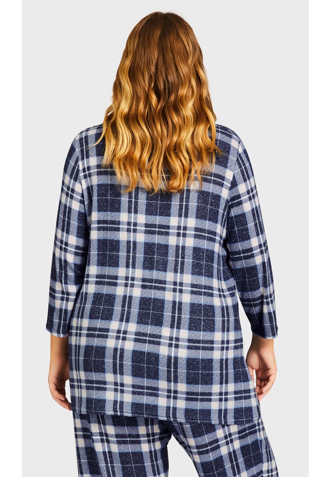 Hacci V Neck Check Top image number 4