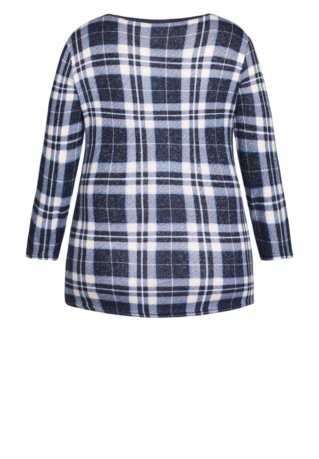 Hacci V Neck Check Top image number 5