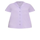 Button Short Sleeve Sleep Top image number null