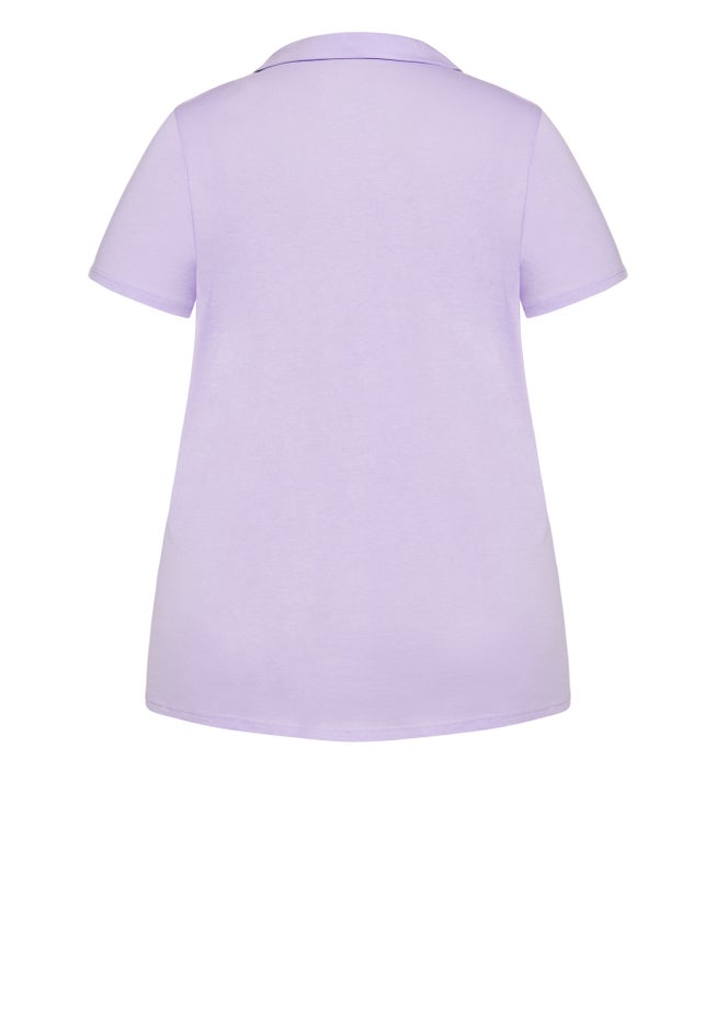 Button Short Sleeve Sleep Top image number 5