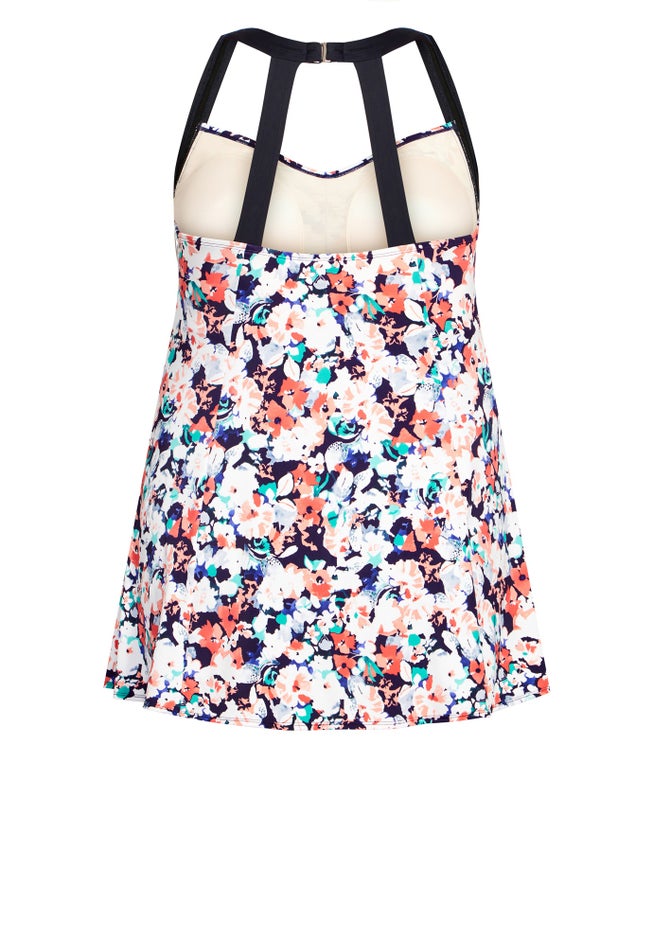 Hi Back Print Swim Dress image number 3
