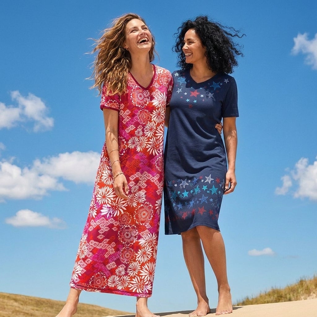 V-Neck Short Sleeve Maxi T-Shirt Lounger image number 5