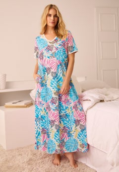 V-Neck Short Sleeve Maxi T-Shirt Lounger