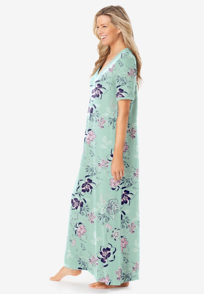 V-Neck Short Sleeve Maxi Lounger image number 2