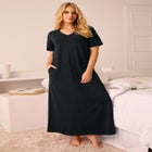 V-Neck Short Sleeve Maxi T-Shirt Lounger image number null