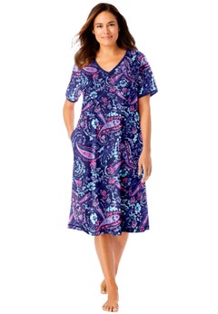 V-Neck Short Sleeve Short T-Shirt Lounger