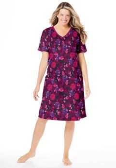 V-Neck Short Sleeve Short T-Shirt Lounger