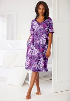 V-Neck Short Sleeve Short T-Shirt Lounger