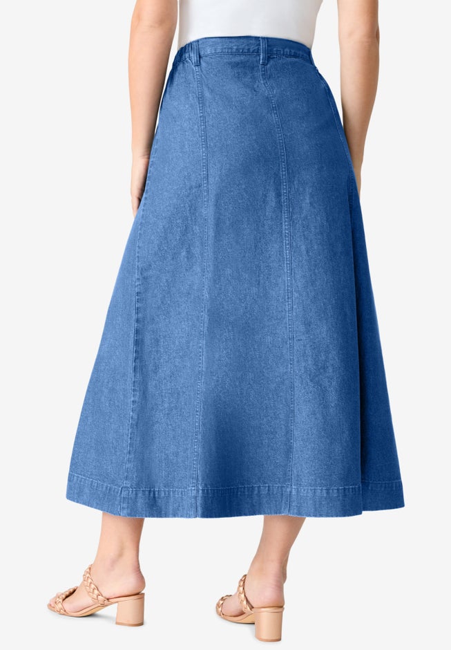 Plus Size 24/7 Stretch A Line Maxi Skirt image number 1