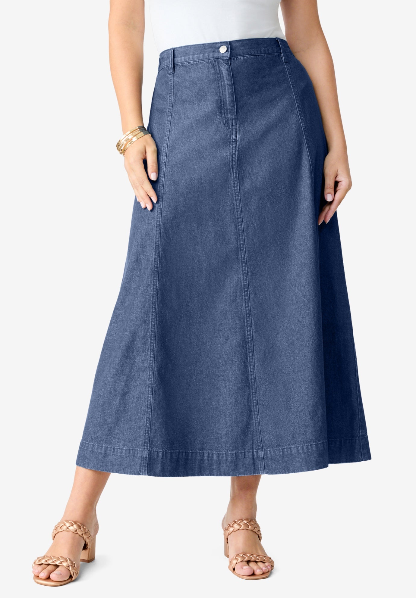 Plus Size 24/7 Stretch A Line Maxi Skirt image number 0