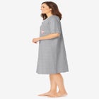 Satin Trim Cotton Sleepshirt image number null