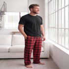 Jersey Knit Plaid Pajama Set image number 0