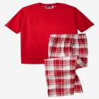 Jersey Knit Plaid Pajama Set image number null