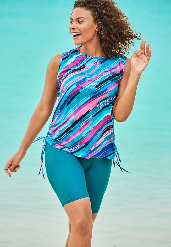Chlorine Resistant Swim Tank Coverup with Side Ties image number 0