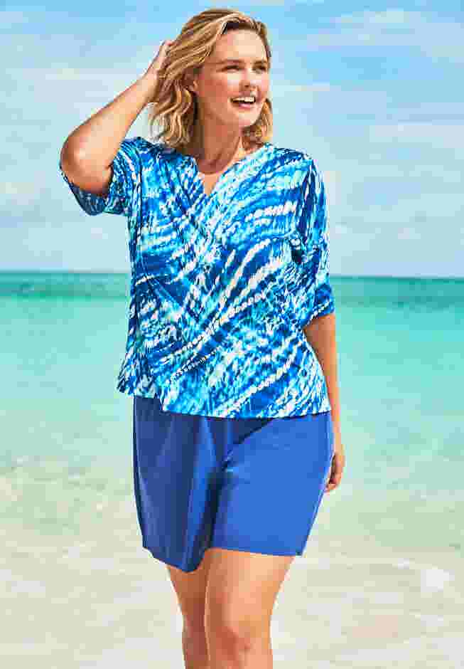 Three-Quarter Sleeve Swim Tee image number 0