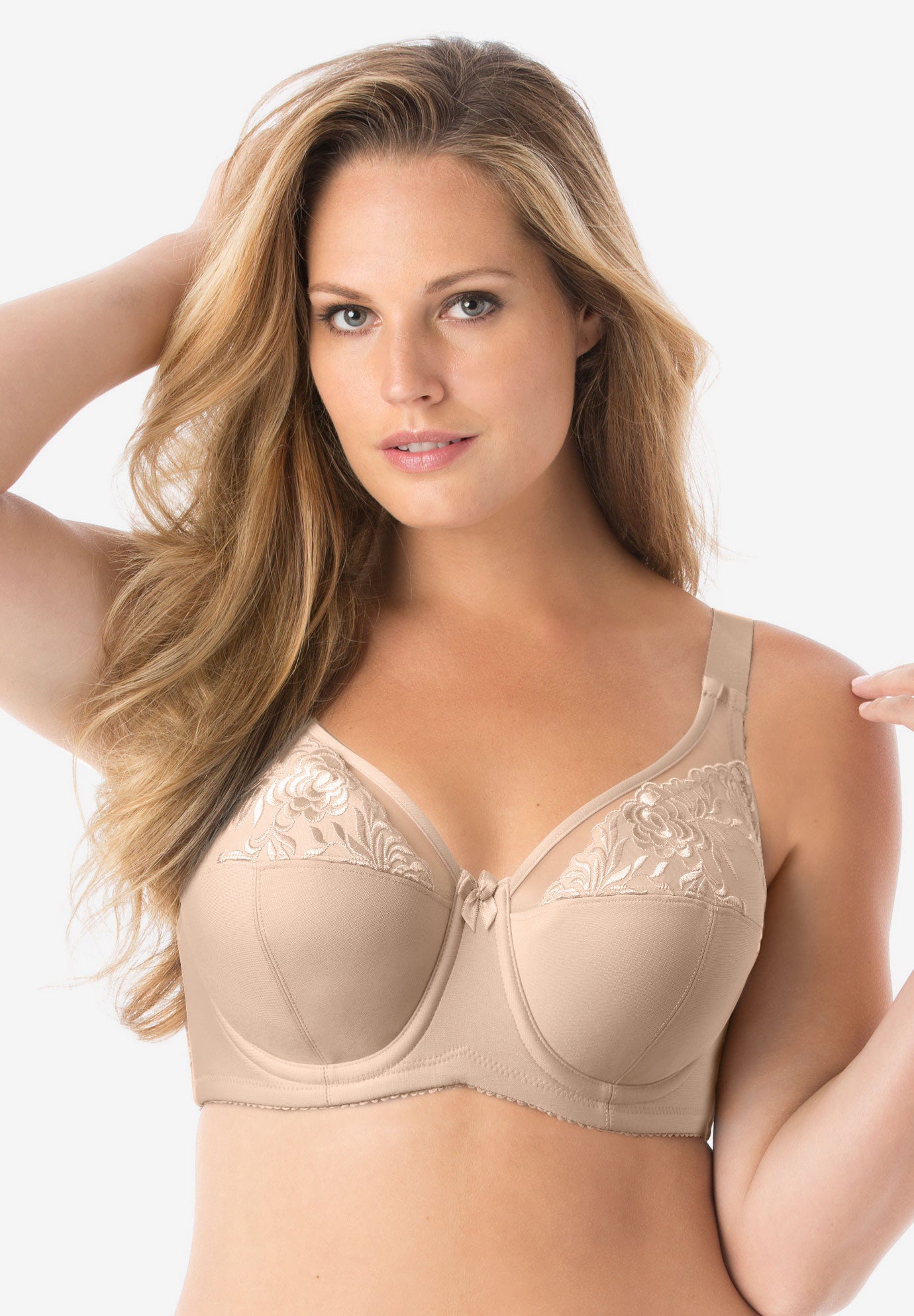 Elila® Embroidered Microfiber Underwire Bra 2401 image number 0