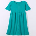 Button-Front Elbow-Sleeve Knit Dress image number null