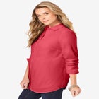 Plus Size Kate Long Sleeve Easy Cotton-Blend Button-Front Shirt image number null