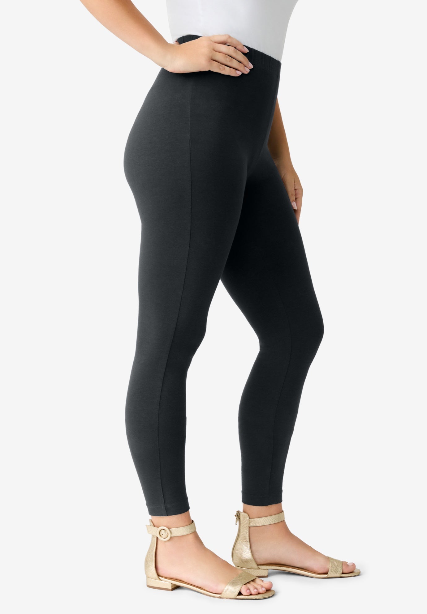 Plus Size Ankle Length Essential Stretch Legging image number 2