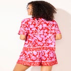  Cropped Button-Front Beach Cover Up Shirt image number 1
