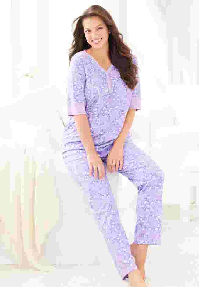 Printed Henley PJ Set image number 5