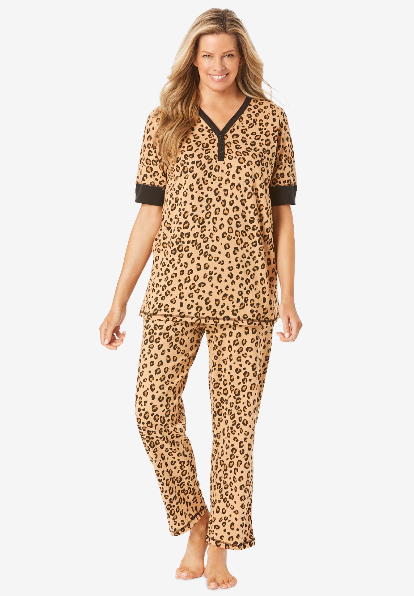 Printed Henley PJ Set image number 0