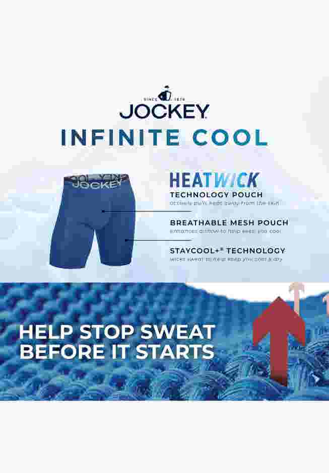 Jockey Infinite Cool Microfiber Stretch 8" Long Leg Boxer Brief - 2 Pack image number 5