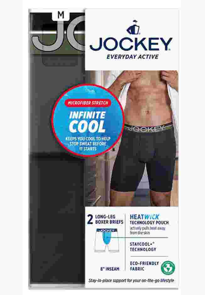 Jockey Infinite Cool Microfiber Stretch 8" Long Leg Boxer Brief - 2 Pack image number 6