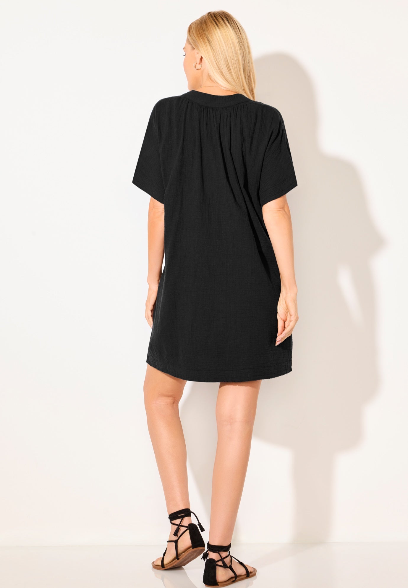 Gauze V-Neck Cover Up image number 1