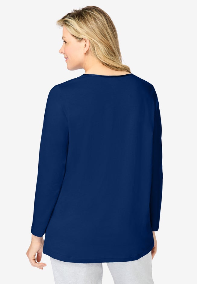 Satin Trim Sleep Tee image number 1